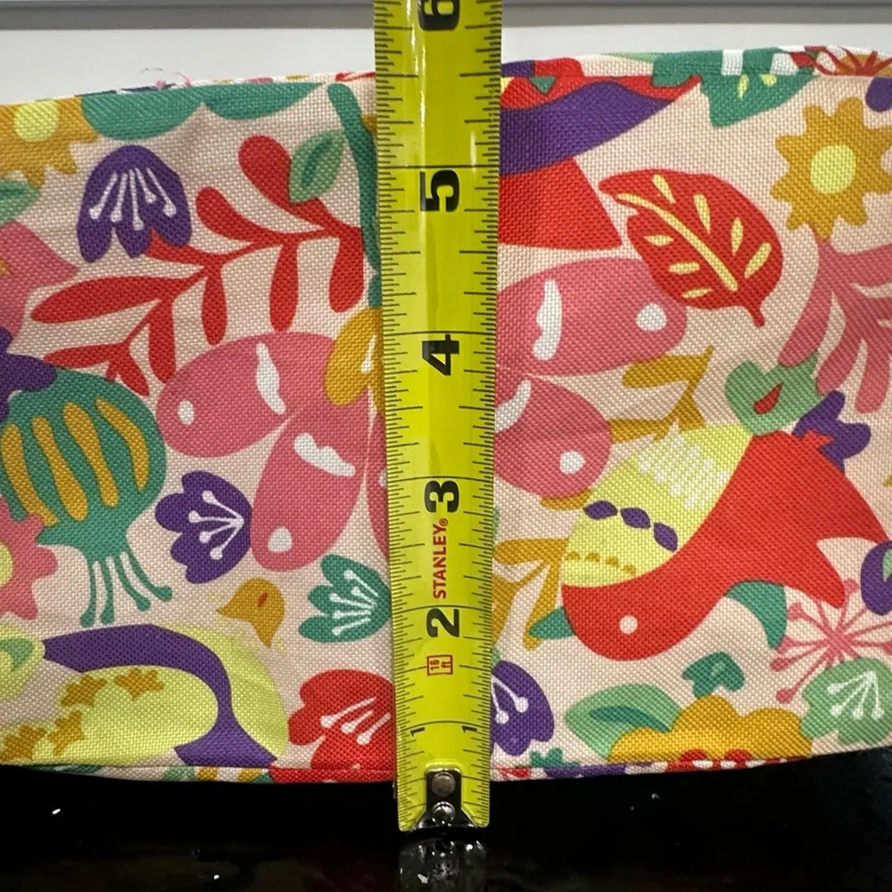 Lily Bloom Floral Insulated Lunch Tote Bag - Vibrant Bird & Flower Print - Picture 6 of 13